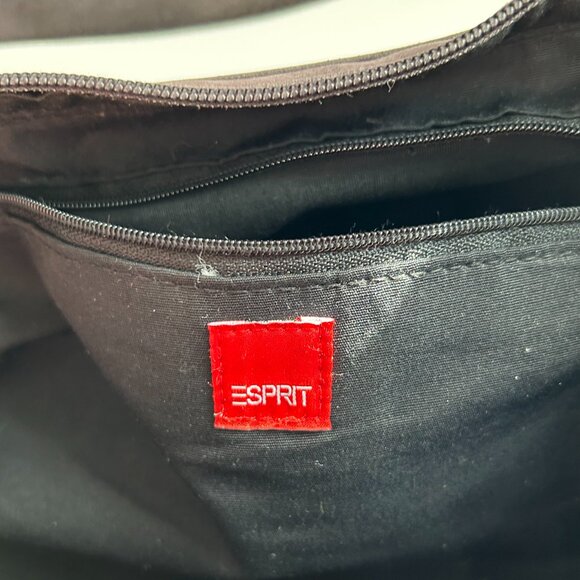 Esprit Suede Hobo Shoulder Bag, Adjustable Strap in Dark Brown - Picture 5 of 12